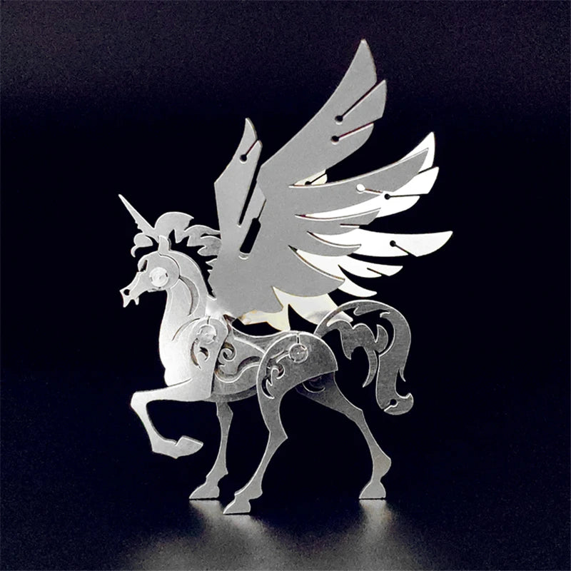 Little Unicorn – Mechanical Metal Model Kit, DIY Assembly Collectible – 23 Pieces