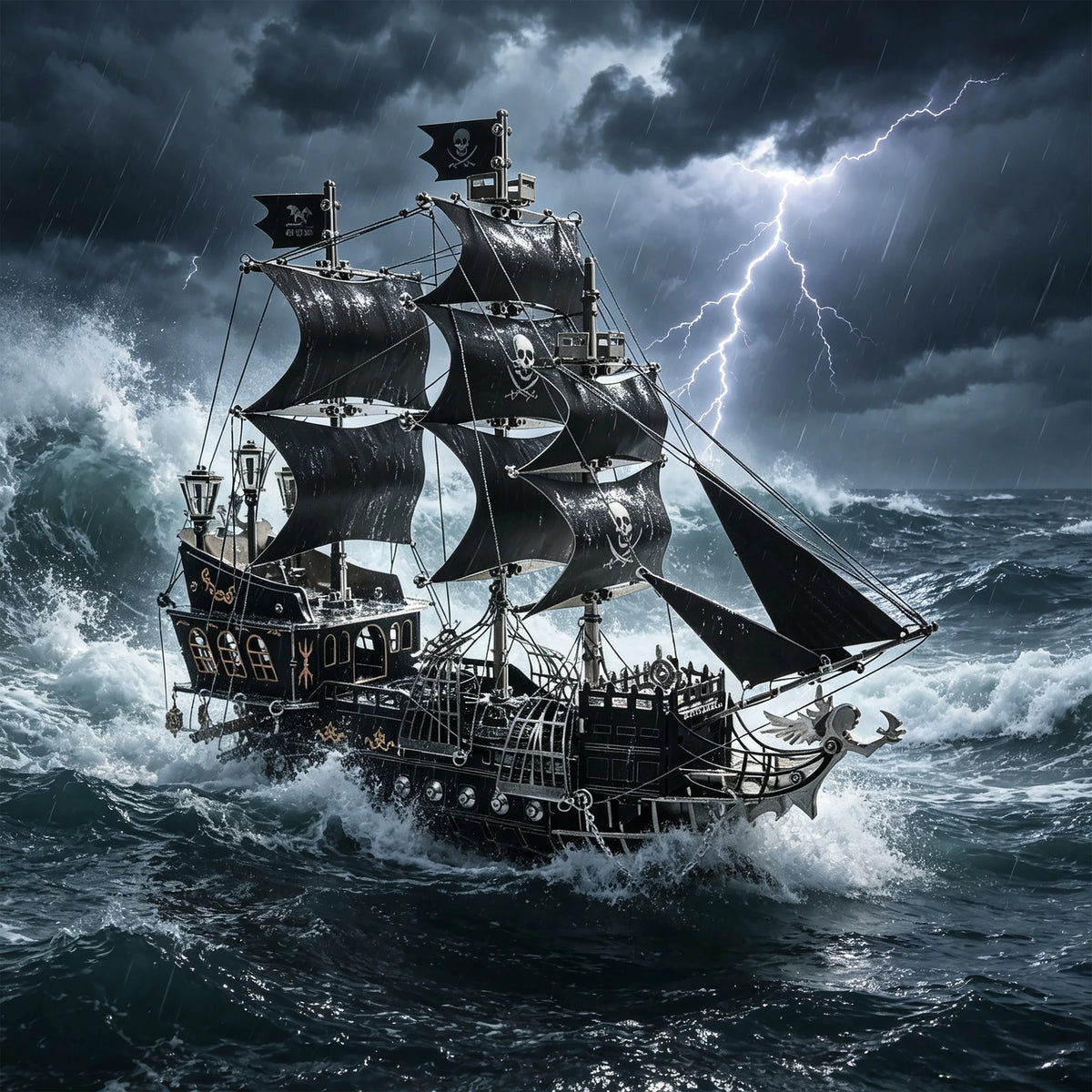 Pirate Ship – 3D Metal Model Kit, DIY Assembly Collectible – 420 Pieces