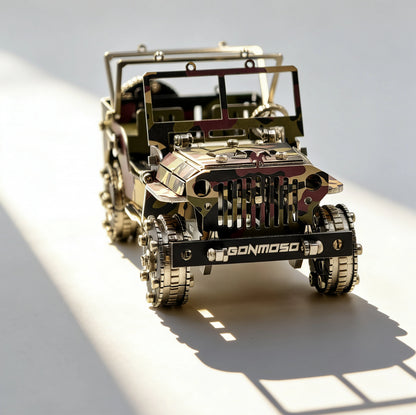Ironclad Jeep – Camouflage 3D Metal Model Kit, DIY Assembly Collectible – 222 Pieces