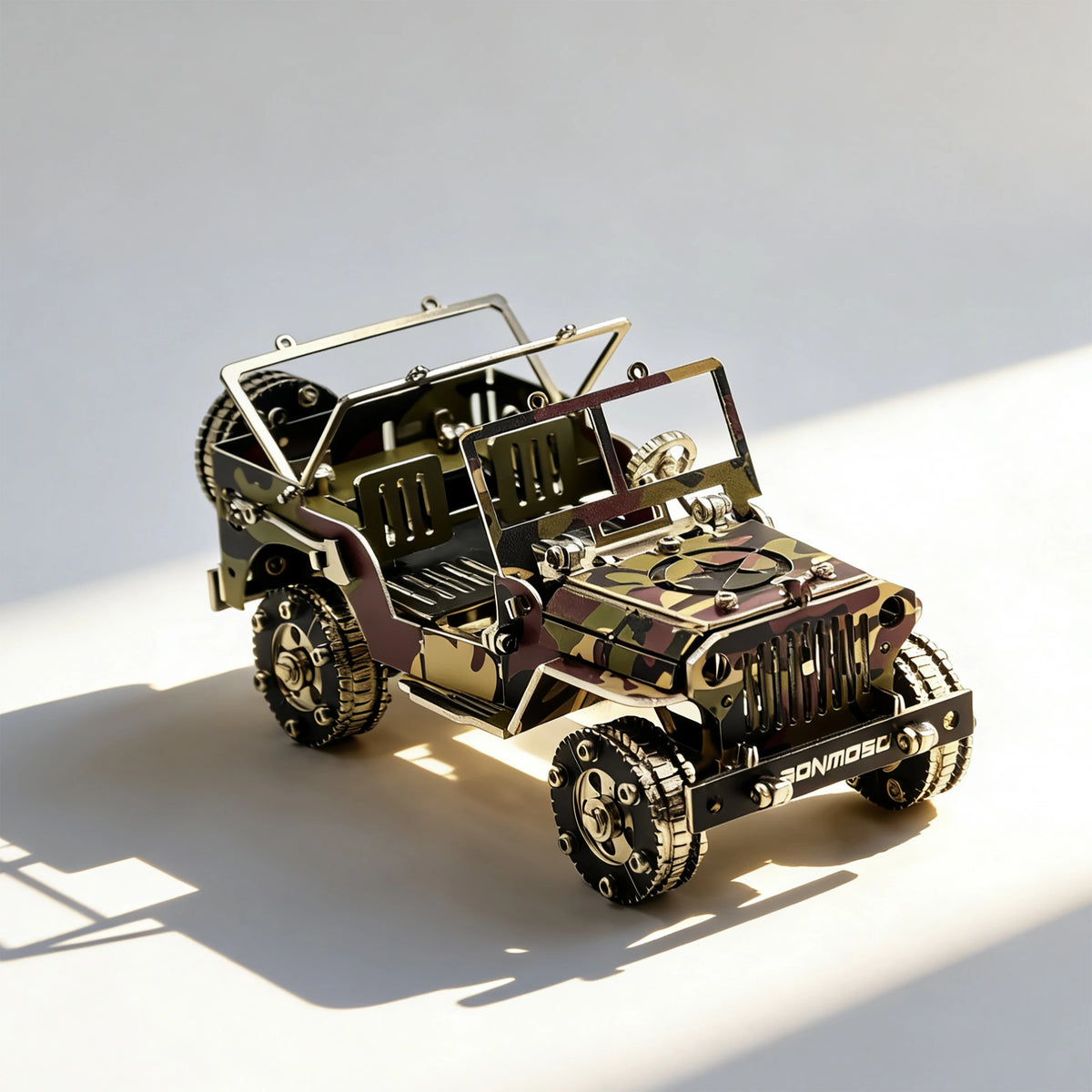 Ironclad Jeep – Camouflage 3D Metal Model Kit, DIY Assembly Collectible – 222 Pieces
