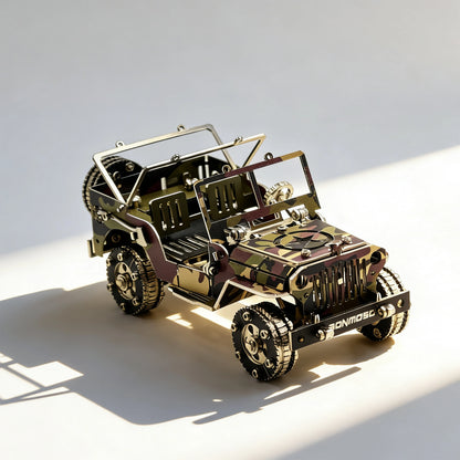 Ironclad Jeep – Camouflage 3D Metal Model Kit, DIY Assembly Collectible – 222 Pieces