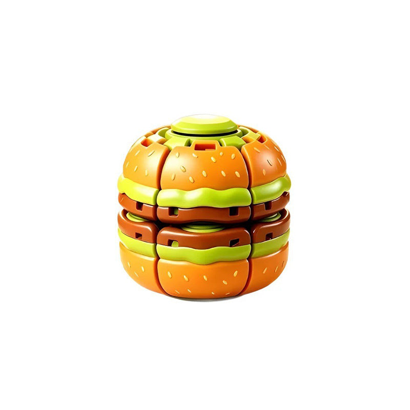 Burger Spin Fidget Toy – Press & Launch Stress Relief Spinner