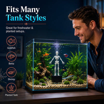 Aquarium Skeleton Wobble Decoration - Moving Skeleton