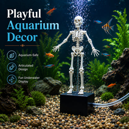 Aquarium Skeleton Wobble Decoration - Moving Skeleton