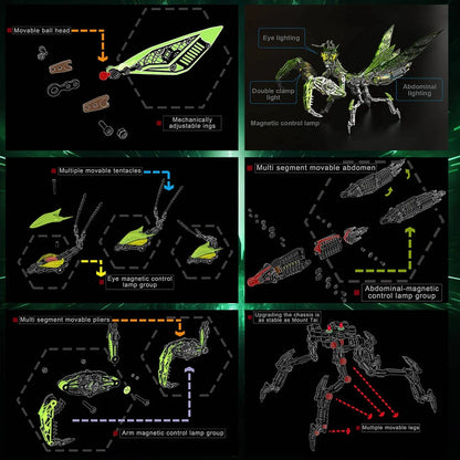 Praying Mantis King – Mechanical Metal Model Kit, DIY Assembly Collectible – 1109 Pieces