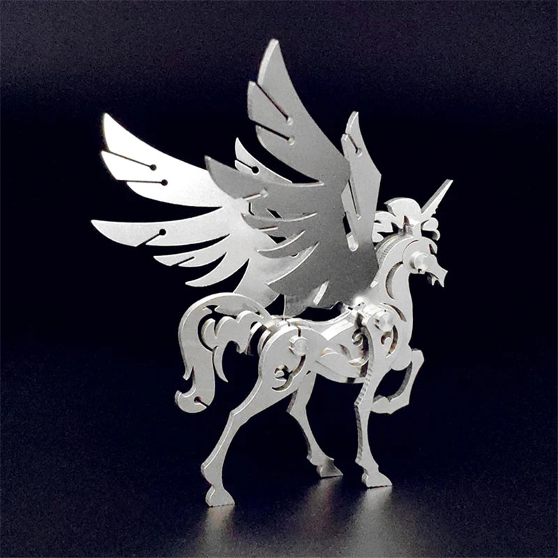 Little Unicorn – Mechanical Metal Model Kit, DIY Assembly Collectible – 23 Pieces