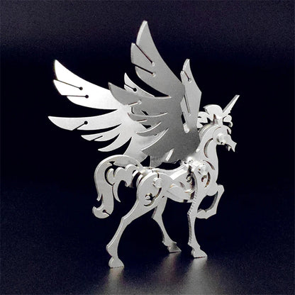Little Unicorn – Mechanical Metal Model Kit, DIY Assembly Collectible – 23 Pieces