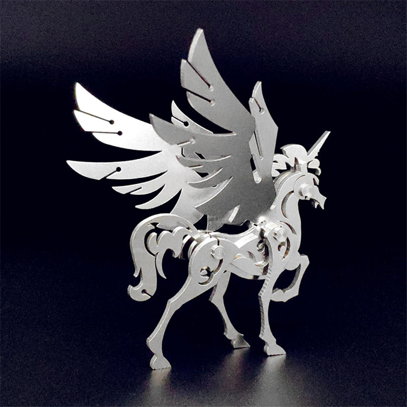 Little Unicorn – Mechanical Metal Model Kit, DIY Assembly Collectible – 23 Pieces