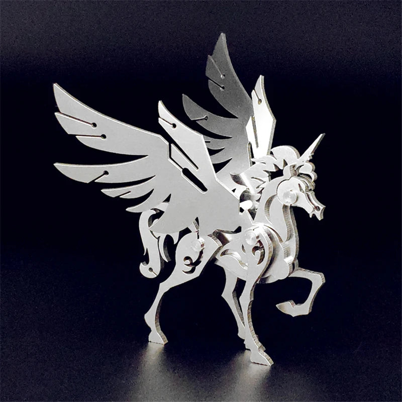 Little Unicorn – Mechanical Metal Model Kit, DIY Assembly Collectible – 23 Pieces