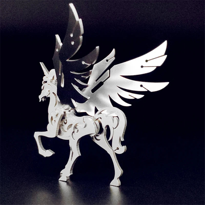 Little Unicorn – Mechanical Metal Model Kit, DIY Assembly Collectible – 23 Pieces