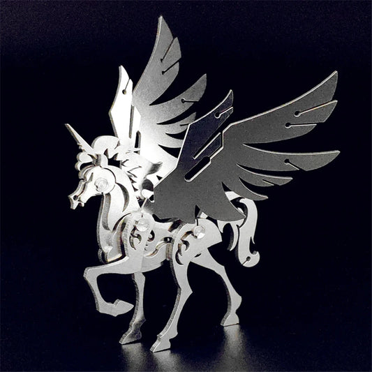 Little Unicorn – Mechanical Metal Model Kit, DIY Assembly Collectible – 23 Pieces
