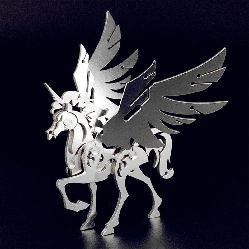 Little Unicorn – Mechanical Metal Model Kit, DIY Assembly Collectible – 23 Pieces