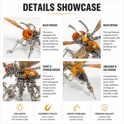 Tri-Armor Hornet 3-in-1 – Mechanical Metal Model Kit, DIY Assembly Collectible – 498 Pieces