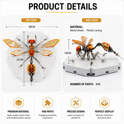 Tri-Armor Hornet 3-in-1 – Mechanical Metal Model Kit, DIY Assembly Collectible – 498 Pieces