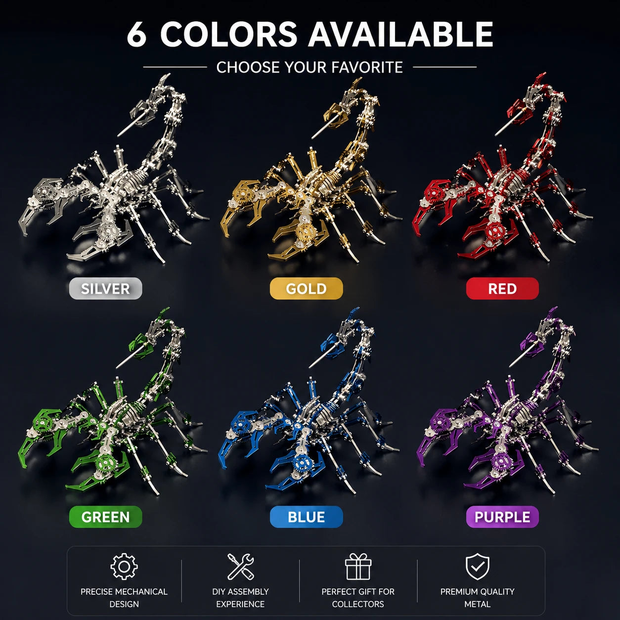 Phantom Scorpion – Mechanical Metal Model Kit, DIY Assembly Collectible – 454 Pieces