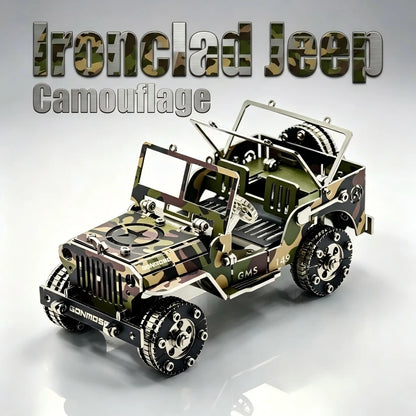 Ironclad Jeep – Camouflage 3D Metal Model Kit, DIY Assembly Collectible – 222 Pieces
