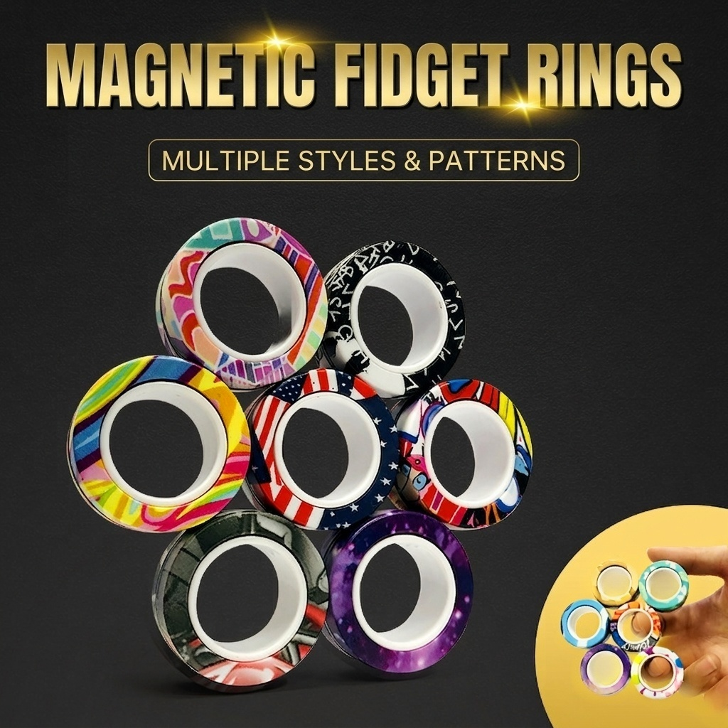 Magnetic Fidget Rings – Fun Stress Relief Toy for Kids & Adults