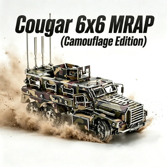 Cougar 6×6 MRAP – Camouflage 3D Metal Model Kit, DIY Assembly Collectible – 581 Pieces