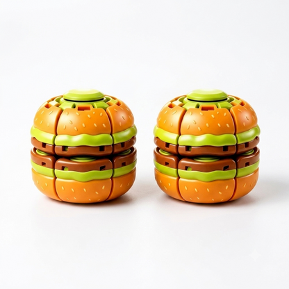 Burger Spin Fidget Toy – Press & Launch Stress Relief Spinner