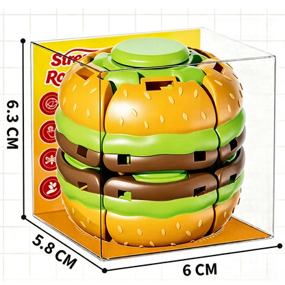Burger Spin Fidget Toy – Press & Launch Stress Relief Spinner