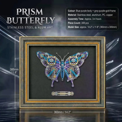 Butterfly & Lion Dance – 3D Metal Wall Art Kit, DIY Assembly Collectible – 308 Pieces