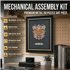 Butterfly & Lion Dance – 3D Metal Wall Art Kit, DIY Assembly Collectible – 308 Pieces