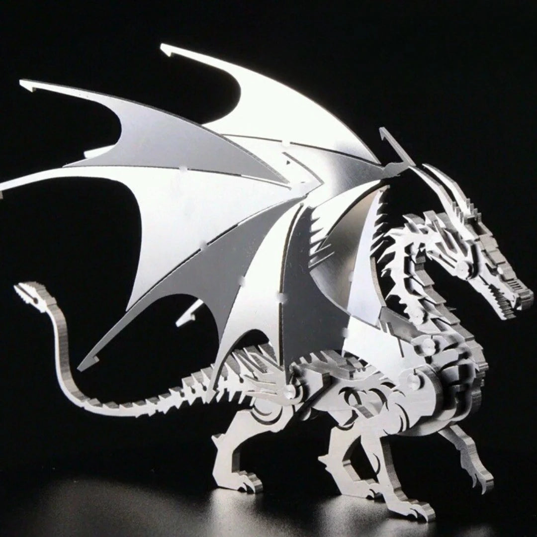 Fire Dragon – Mechanical Metal Model Kit, DIY Assembly Collectible – 35 Pieces
