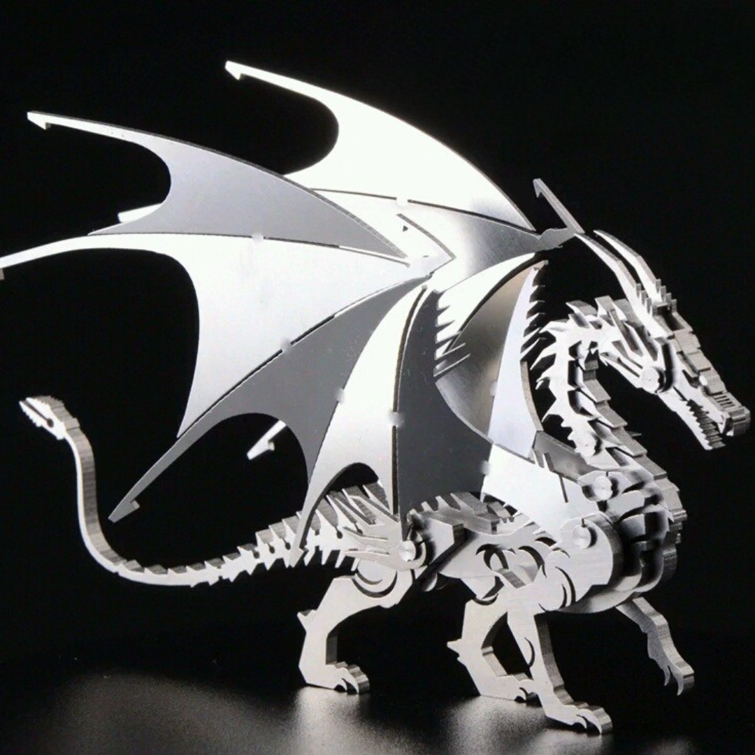 Fire Dragon – Mechanical Metal Model Kit, DIY Assembly Collectible – 35 Pieces