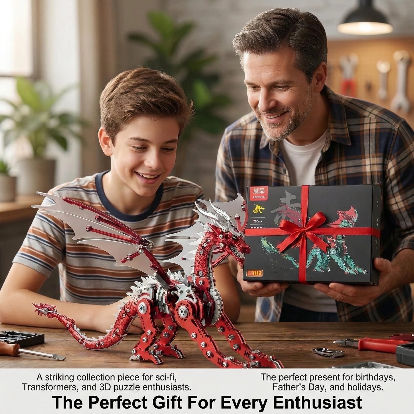 Pteranodon – Mechanical Metal Model Kit, DIY Assembly Collectible – 313 Pieces