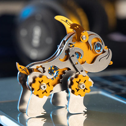 Mini Mechanical Bulldog – Mechanical Metal Model Kit, DIY Assembly Collectible – 48 Pieces