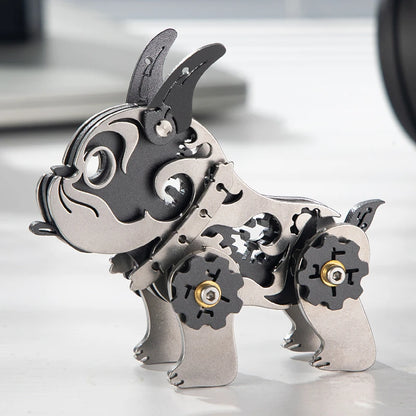 Mini Mechanical Bulldog – Mechanical Metal Model Kit, DIY Assembly Collectible – 48 Pieces