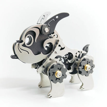Mini Mechanical Bulldog – Mechanical Metal Model Kit, DIY Assembly Collectible – 48 Pieces