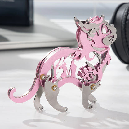 Dreamy Cat – Mechanical Metal Model Kit, DIY Assembly Collectible – 37 Pieces