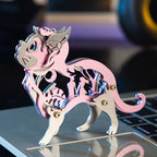 Dreamy Cat – Mechanical Metal Model Kit, DIY Assembly Collectible – 37 Pieces